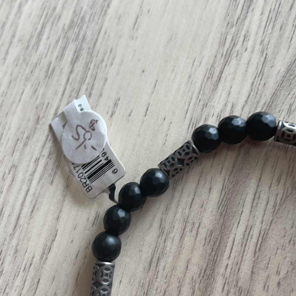 INOX Matte Black and Gray Tone Bead Bracelet - Picture 5 of 5